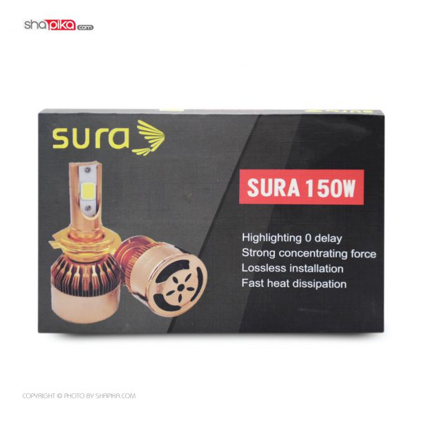 لامپ هدلایت خودرو  Sura مدل 9005 رنگ سفید بسته 2 عددی