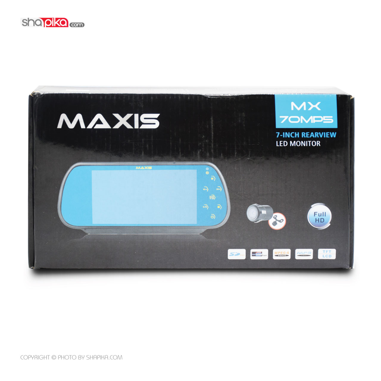 آینه مانیتور دار و دوربین دنده عقب خودرو برند Maxis 7